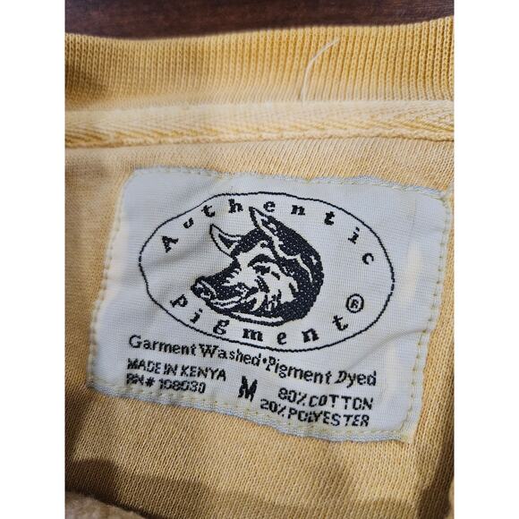 Vintage 90s Authentic Pigment Jacket Butter Yellow Art to Wear Clay Buttons Sz M - Picture 2 of 8